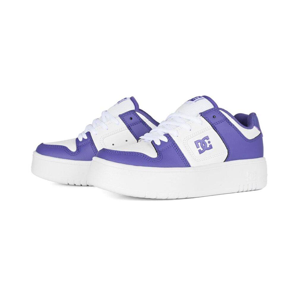 DC Women's Manteca 4 Platform Skate Shoes - Grape/White