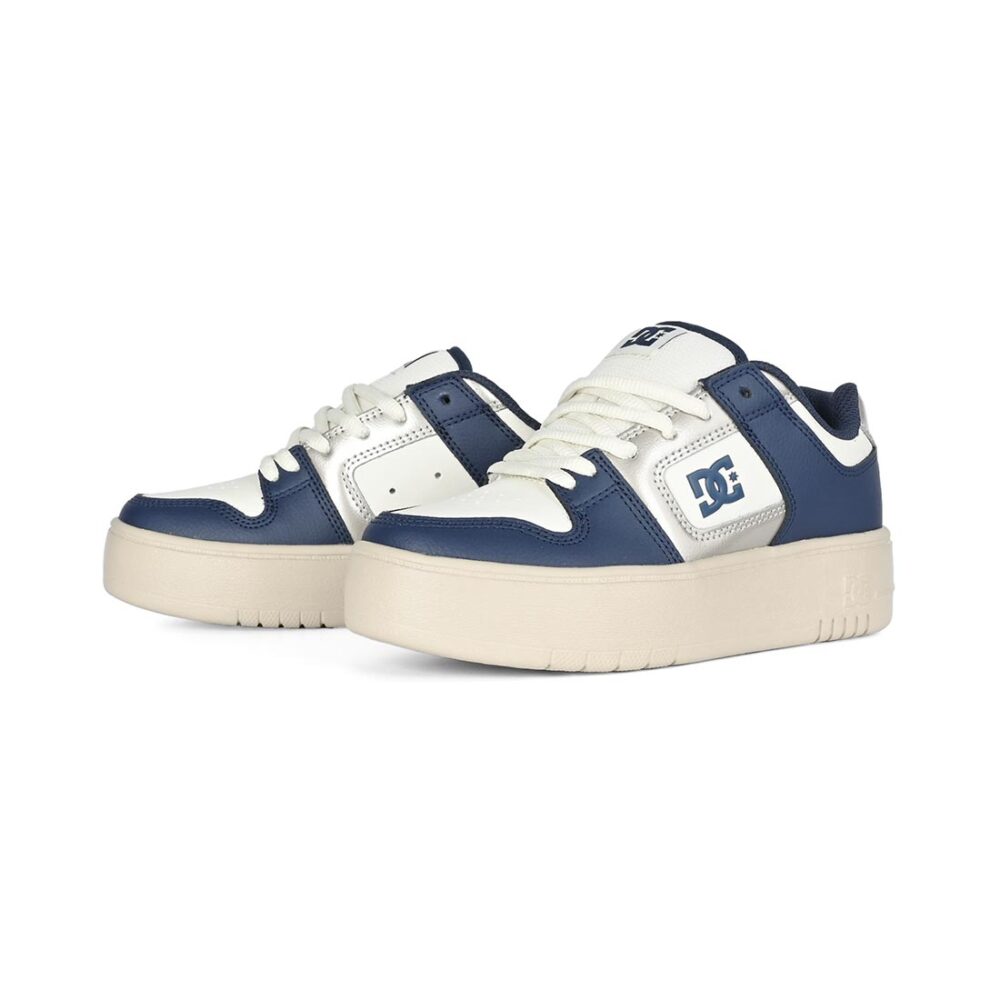 DC Women's Manteca 4 Platform Skate Shoes - White/Champagne
