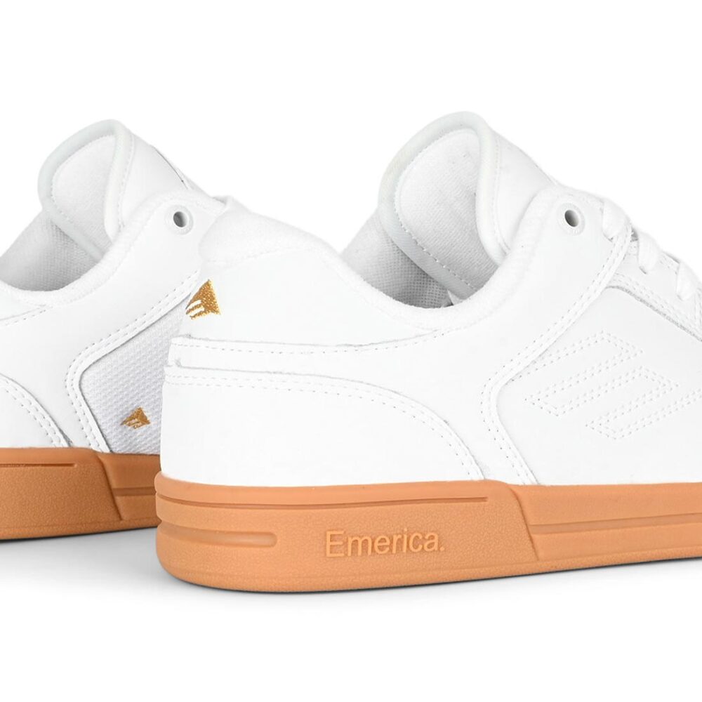 Emerica Heritic Skate Shoes - White/Gum