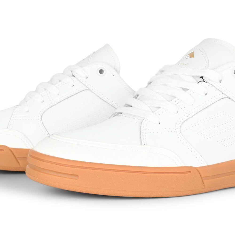Emerica Heritic Skate Shoes - White/Gum