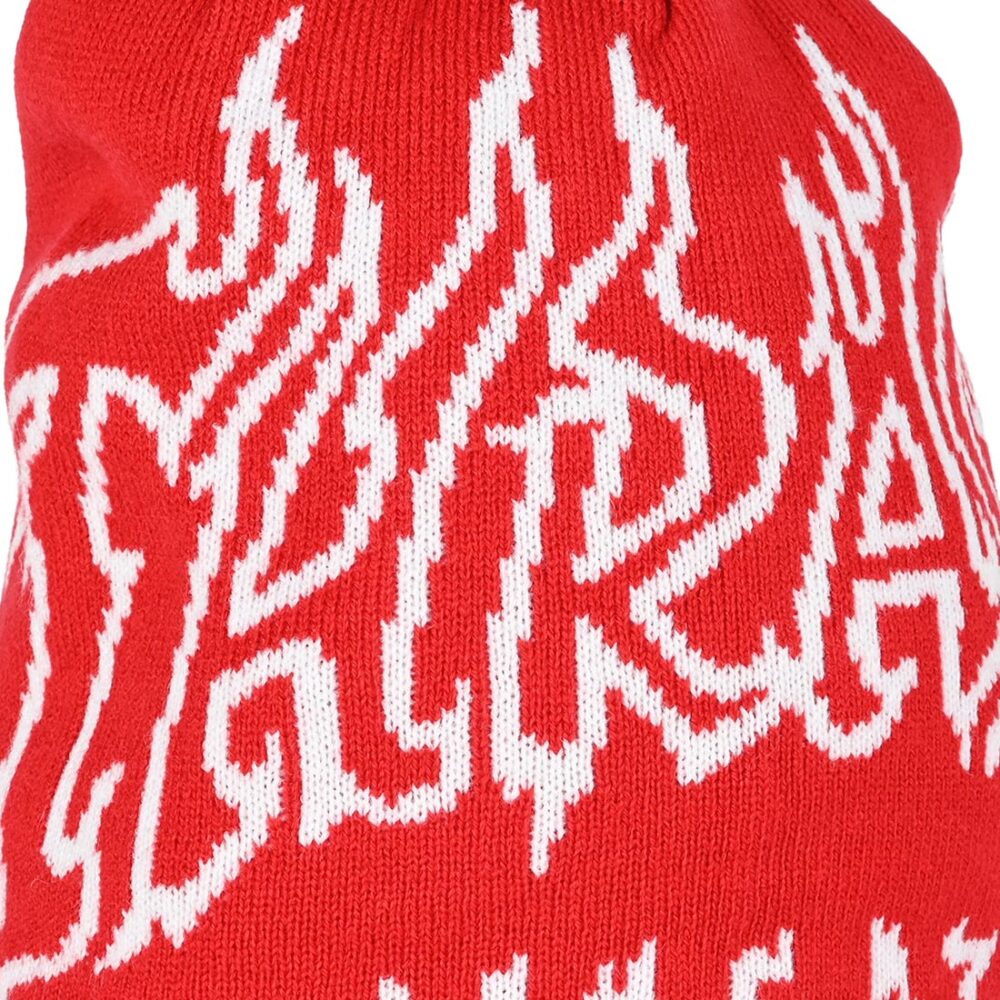Thrasher Fire Outlined Skully Beanie - Red