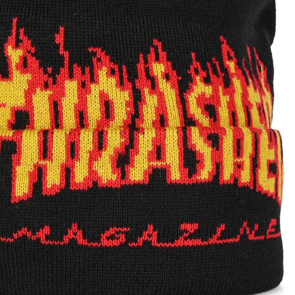 Thrasher Flame Fold Beanie - Black