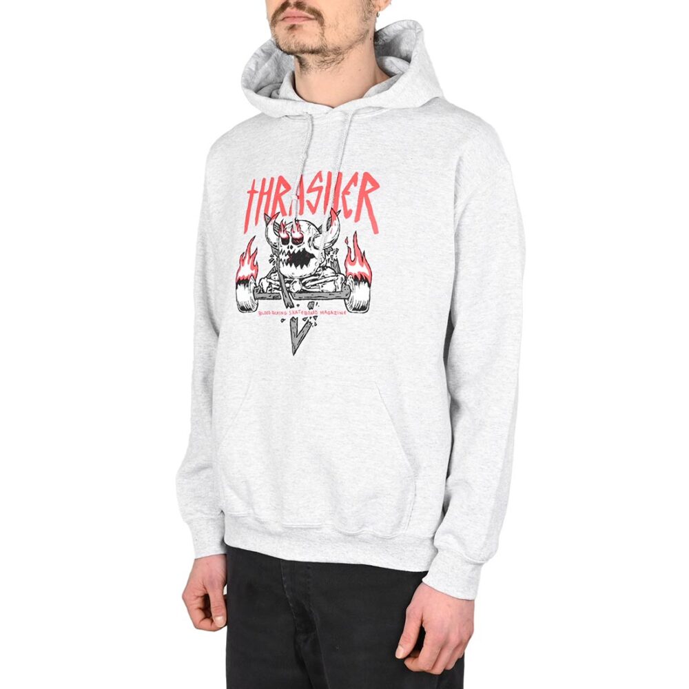 Thrasher x Toy Machine Monster-Gram Pullover Hoodie - Ash Grey