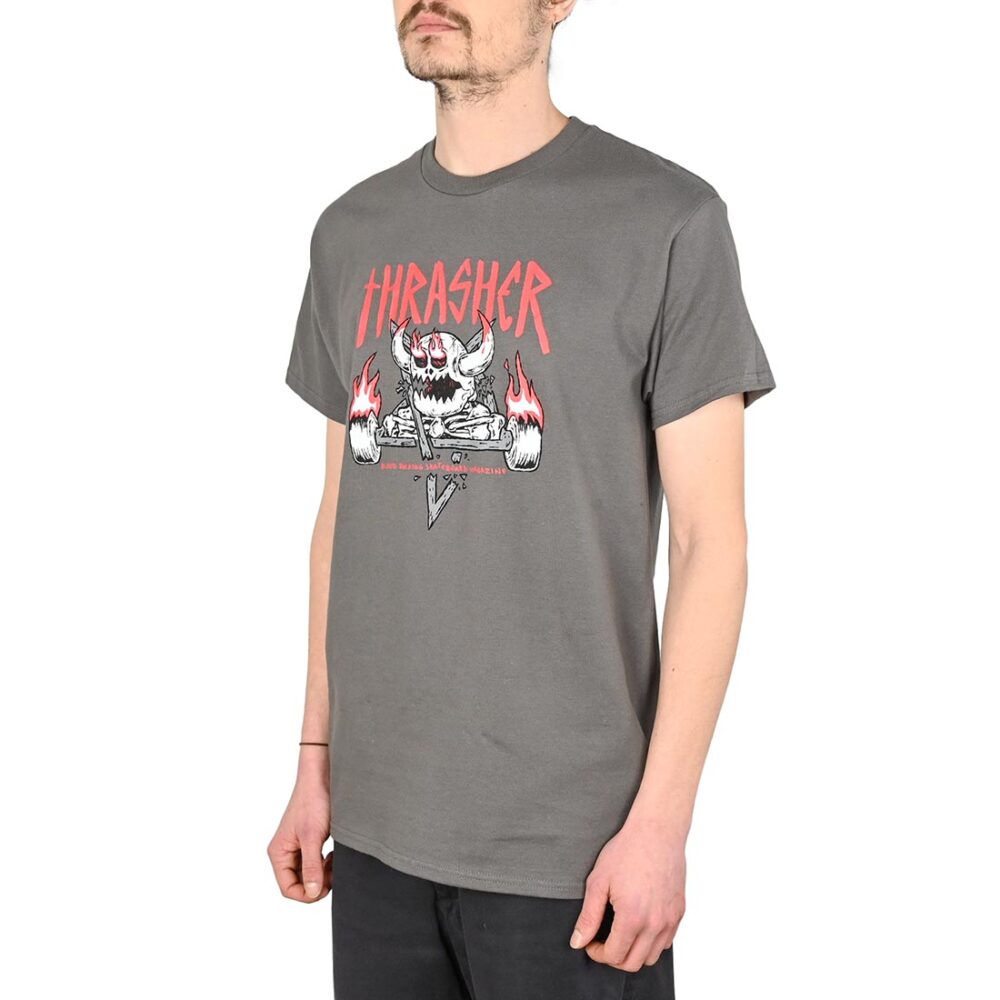 Thrasher x Toy Machine Monster-Gram S/S T-Shirt - Charcoal
