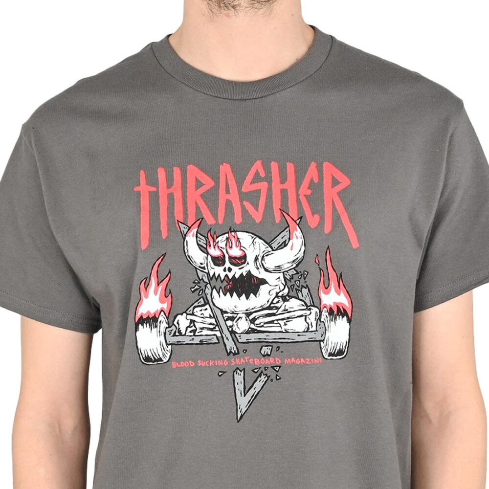 Thrasher x Toy Machine Monster-Gram S/S T-Shirt - Charcoal