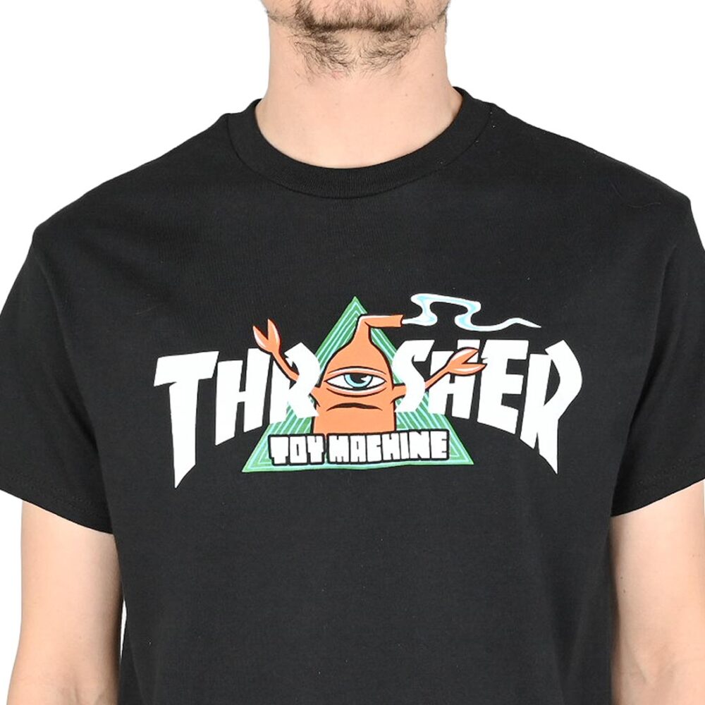 Thrasher x Toy Machine Vortex S/S T-Shirt - Black