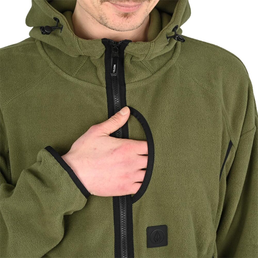 Volcom Nomaa Zip Up Hooded Fleece - Winter Moss