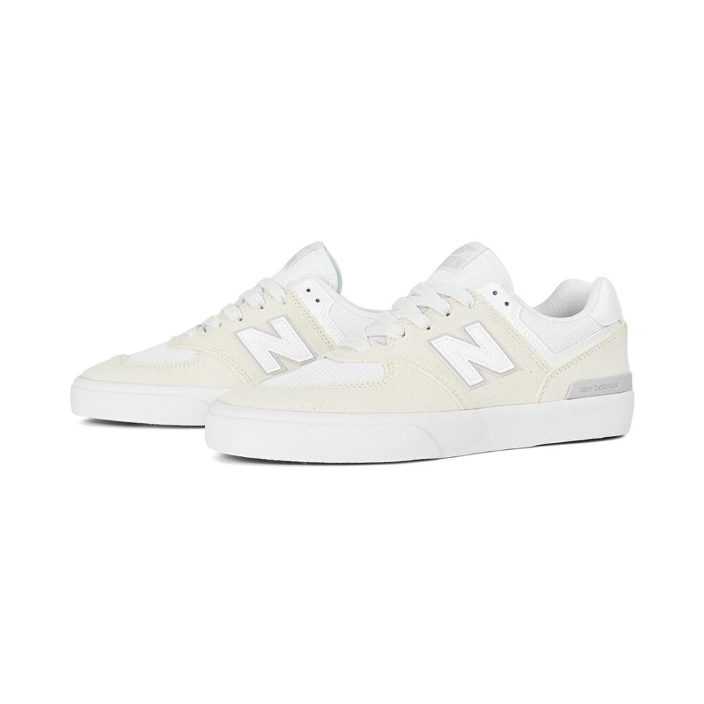 New Balance Numeric 574 Vulc Skate Shoes - White/White