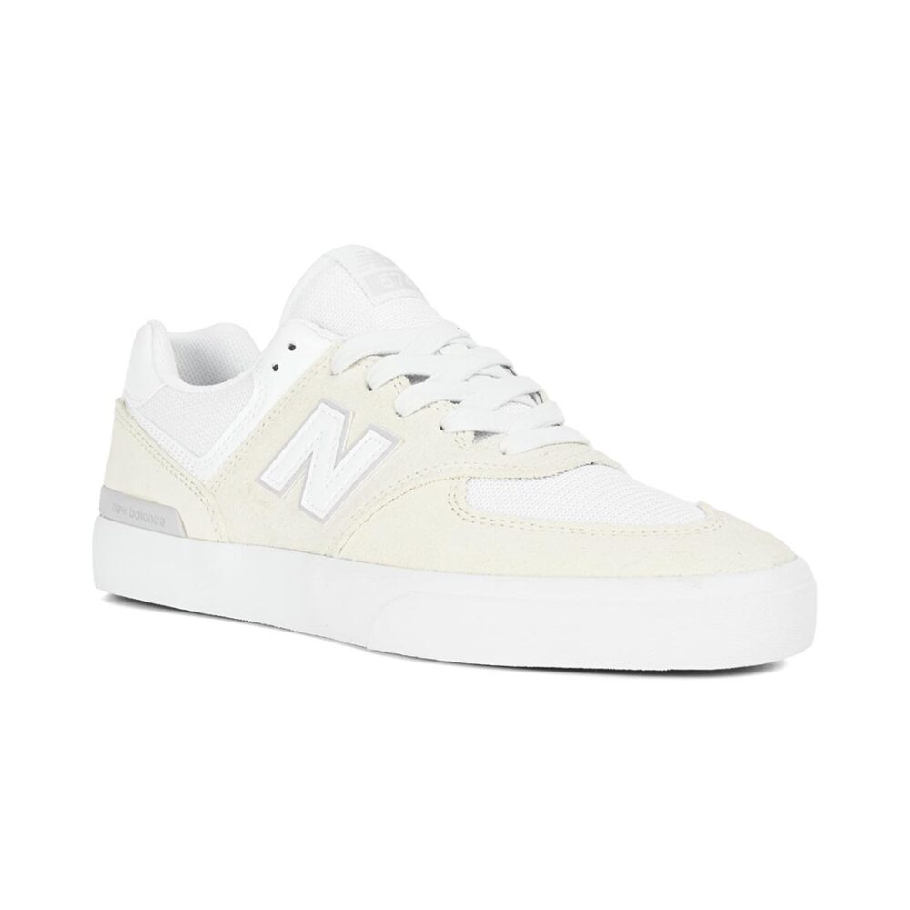 New Balance Numeric 574 Vulc Skate Shoes - White/White