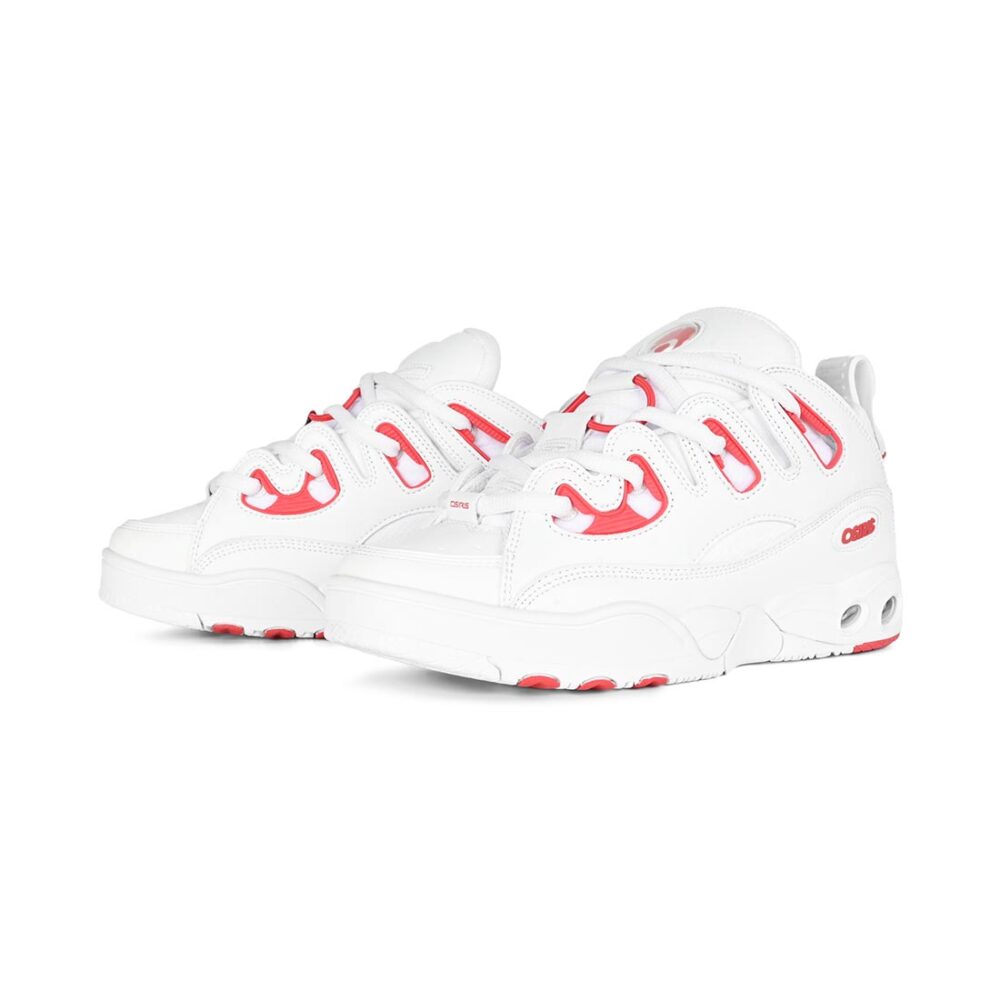 Osiris D3 E Skate Shoes - White/Red/White