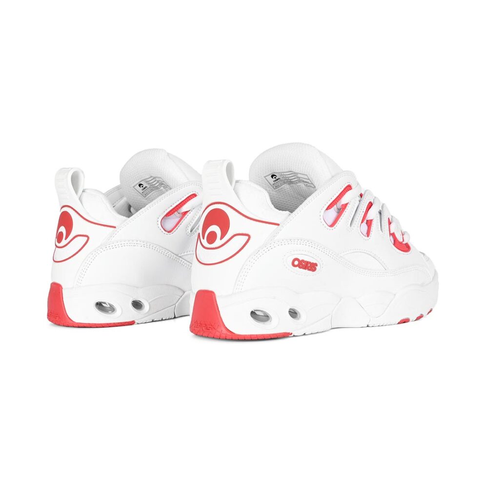 Osiris D3 E Skate Shoes - White/Red/White
