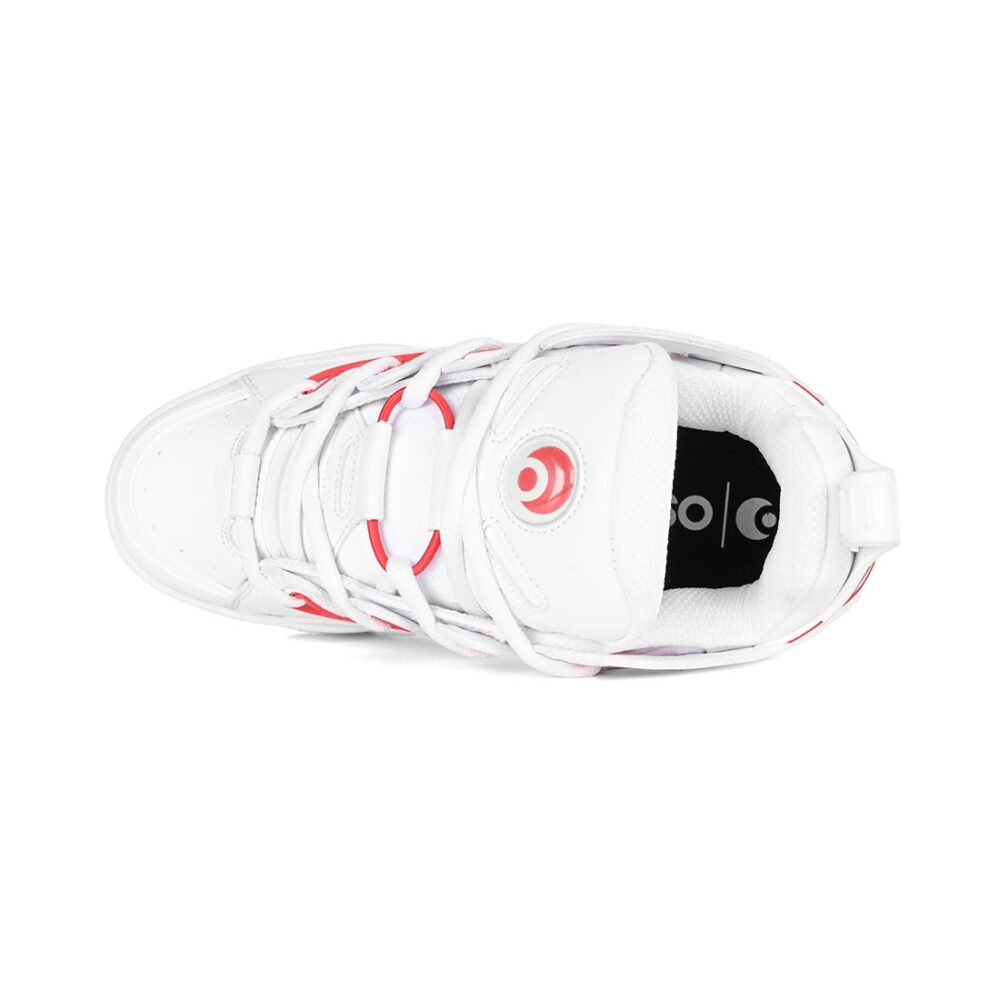 Osiris D3 E Skate Shoes - White/Red/White