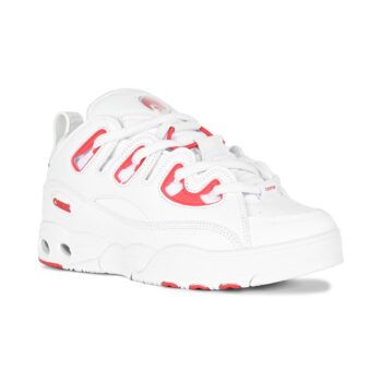 Osiris D3 E Skate Shoes - White/Red/White