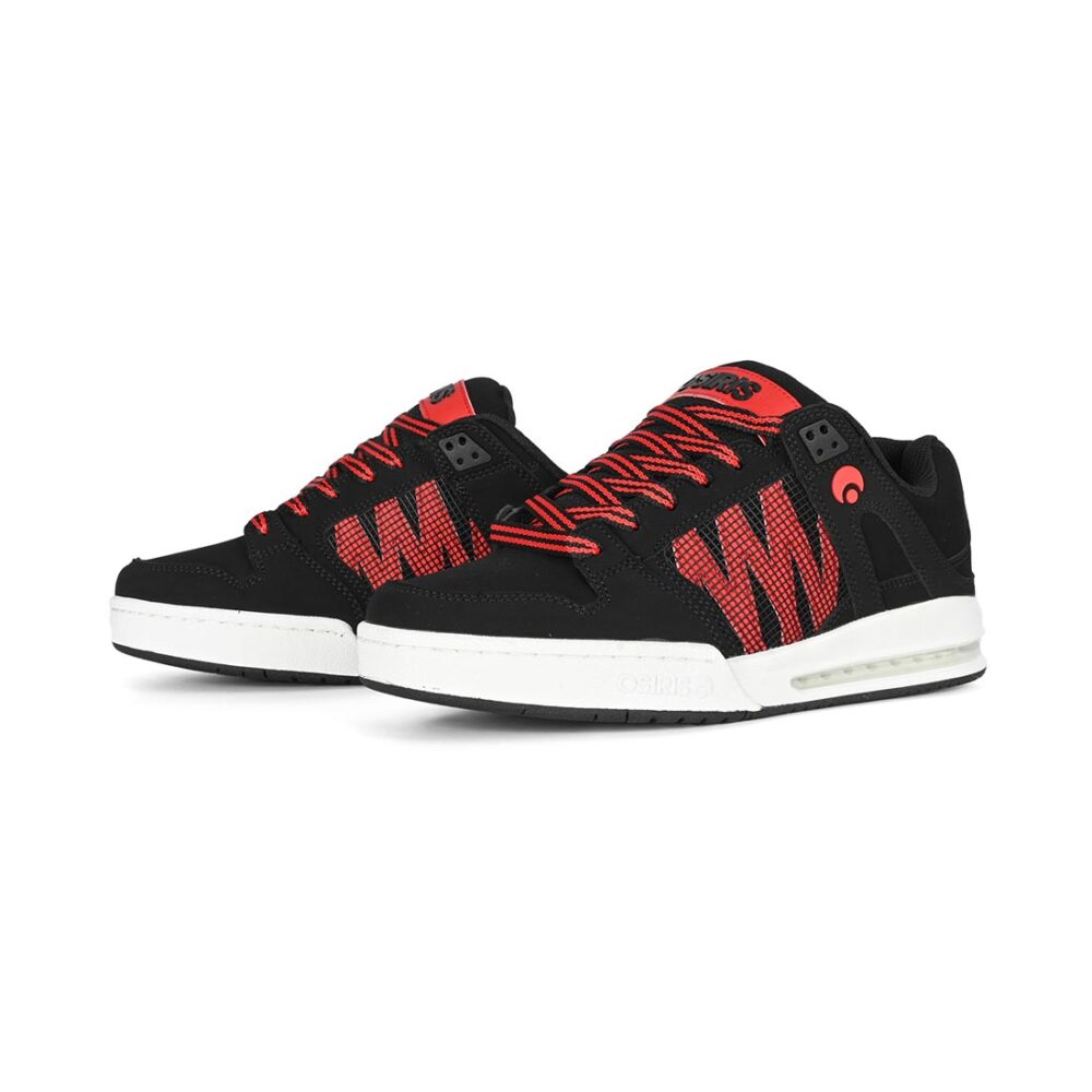 Osiris Pixel Skate Shoes - Black/White/Red