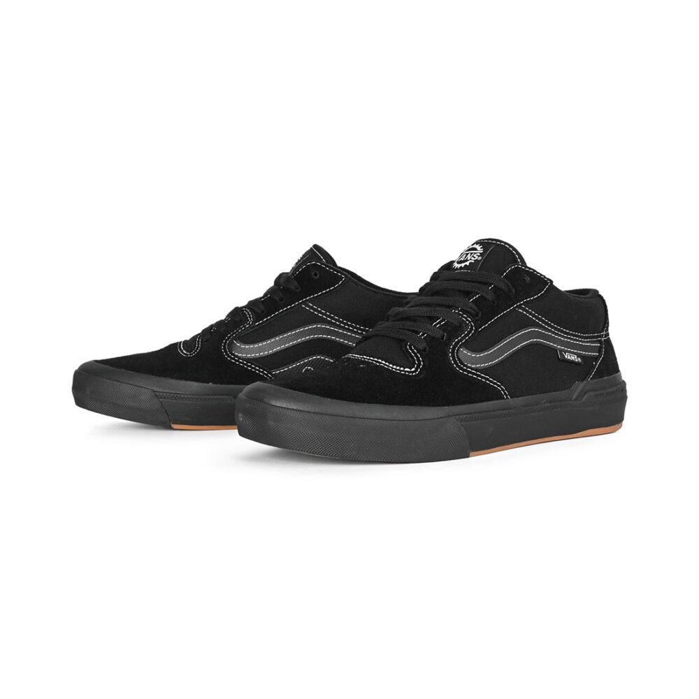 Vans 114 Mid BMX Shoes - Black/White/Black
