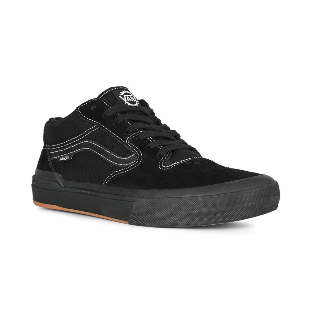 Vans 114 Mid BMX Shoes - Black/White/Black