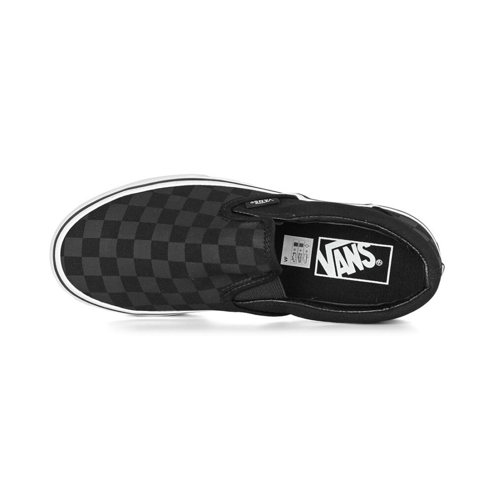Vans Classic Slip-On Skate Shoes - Checkerboard Black/Black