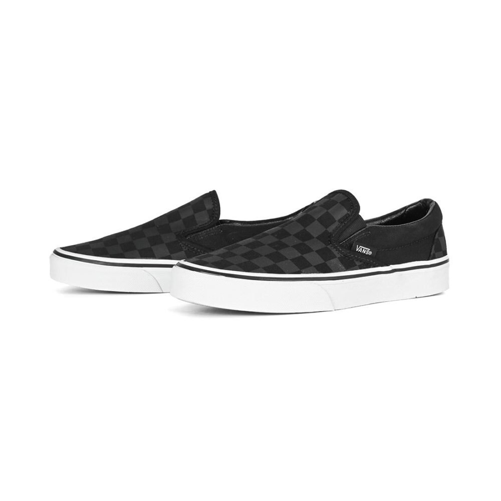 Vans Classic Slip-On Skate Shoes - Checkerboard Black/Black