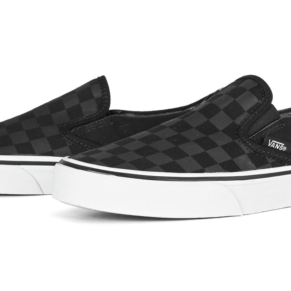 Vans Classic Slip-On Skate Shoes - Checkerboard Black/Black