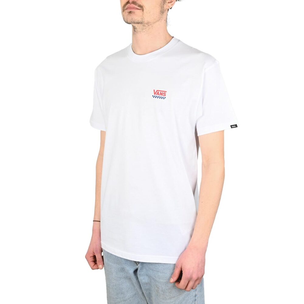Vans Left Chest Logo II S/S T-Shirt - White/Racing Red