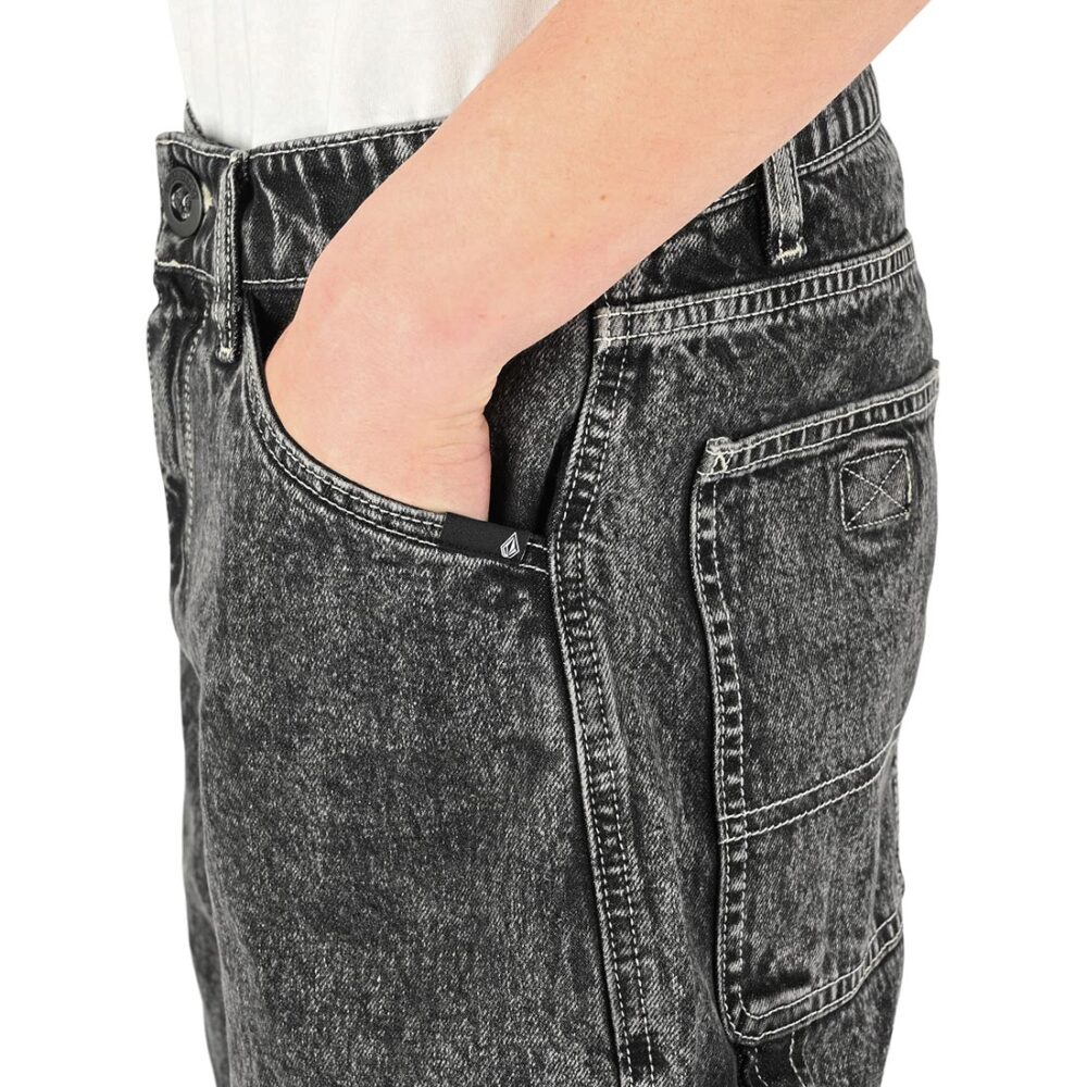Volcom Labored Denim Utility Shorts - Light Acid Black