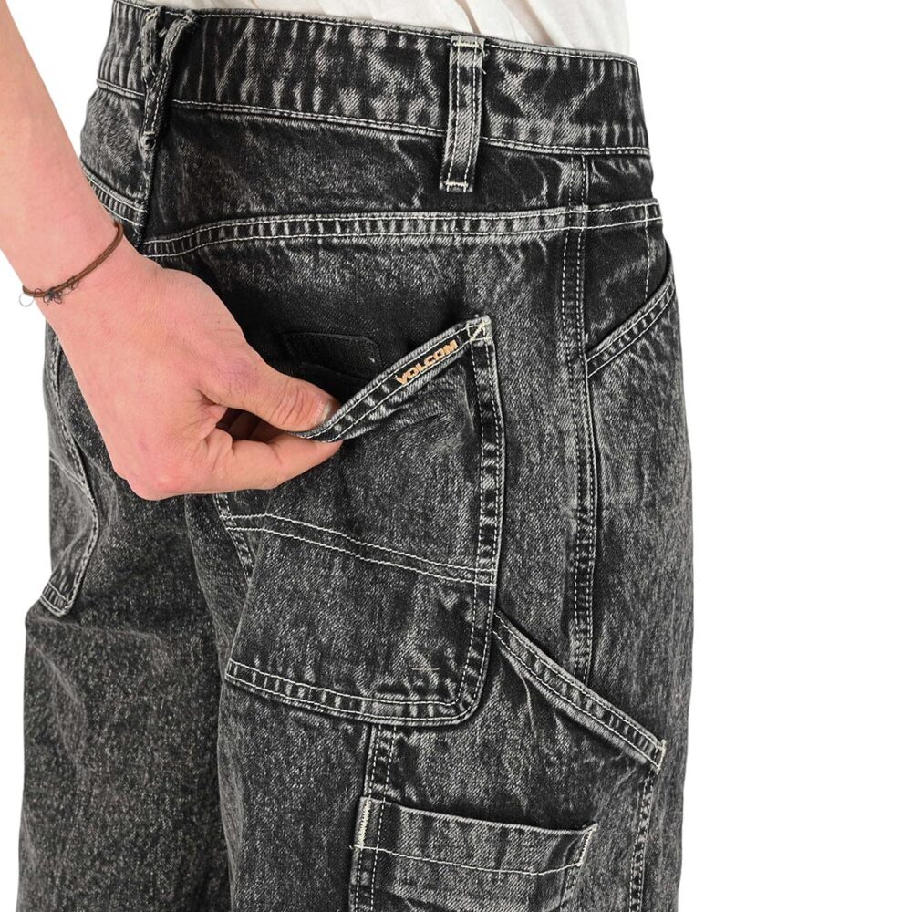Volcom Labored Denim Utility Shorts - Light Acid Black