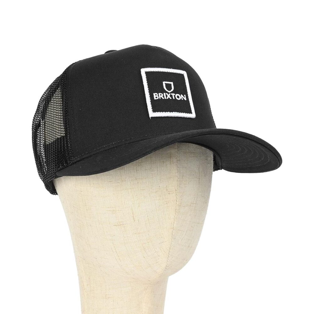 Brixton Alpha Block Mesh Back Trucker Cap - Black