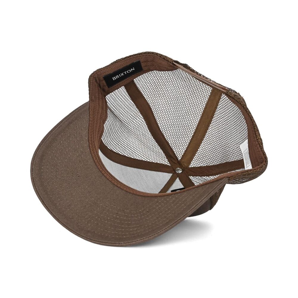 Brixton Alpha Block Mesh Back Trucker Cap - Brown/Brown