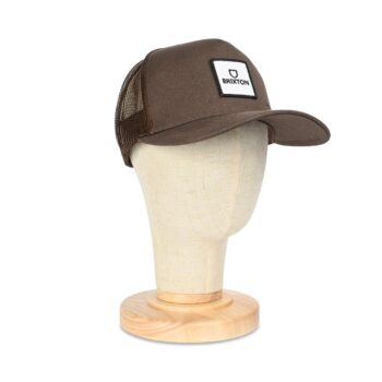 Brixton Alpha Block Mesh Back Trucker Cap - Brown/Brown