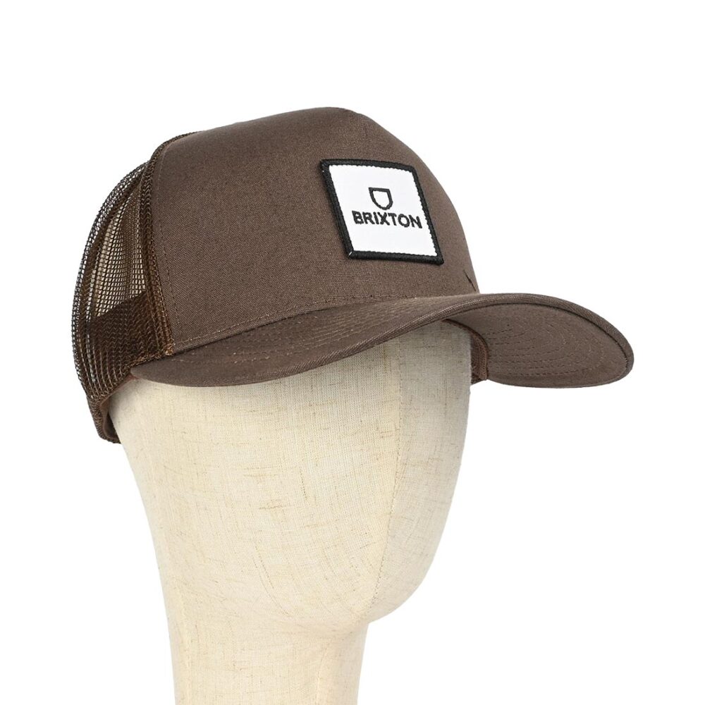 Brixton Alpha Block Mesh Back Trucker Cap - Brown/Brown