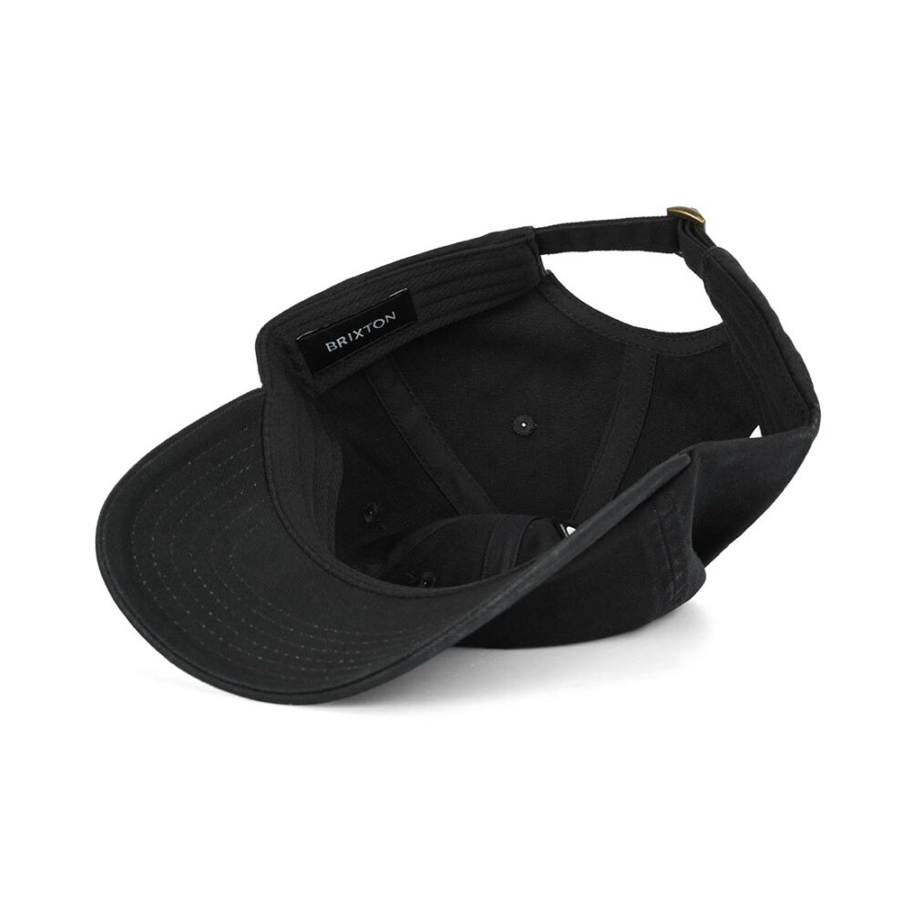 Brixton Alpha LP Strapback Cap - Black/White Rinse