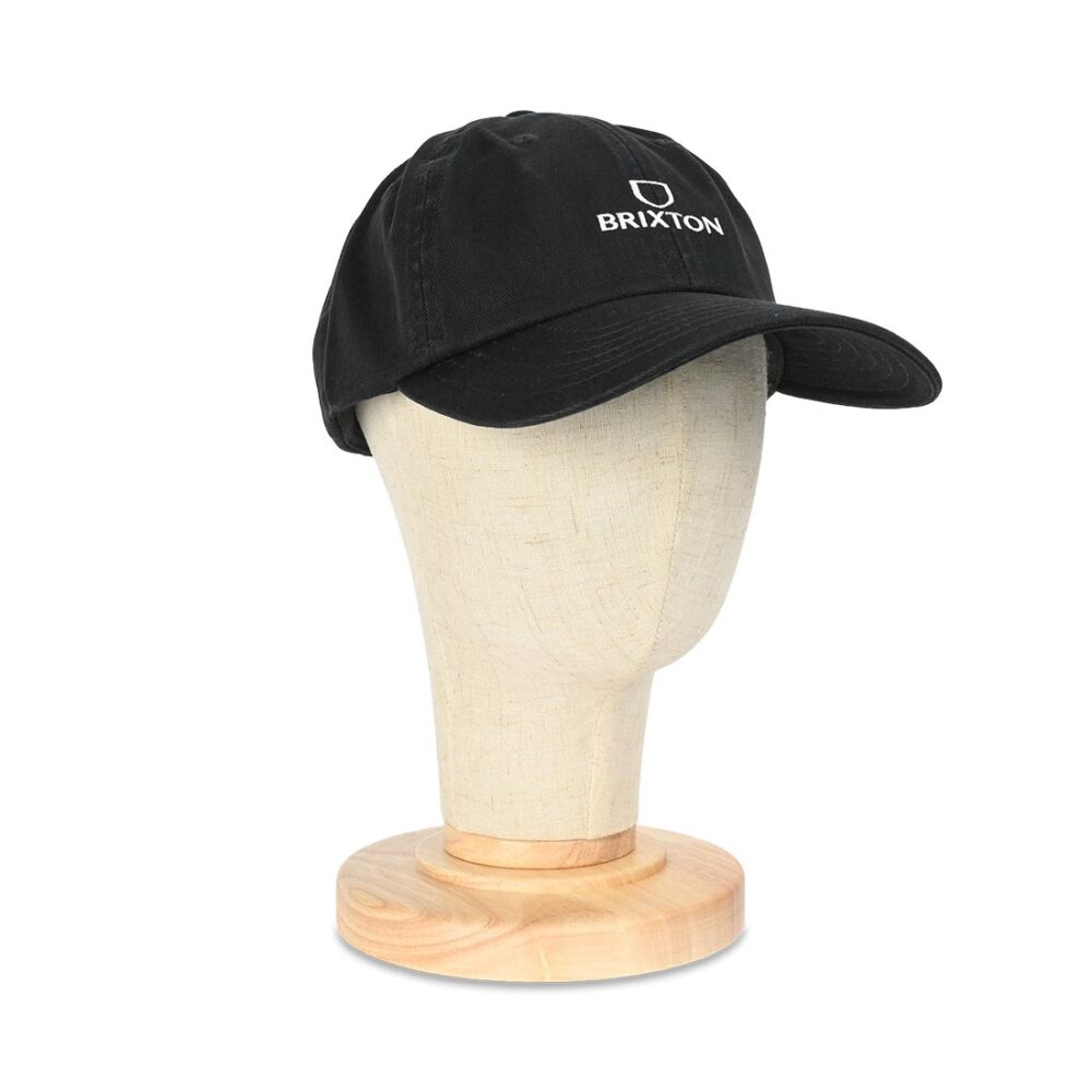Brixton Alpha LP Strapback Cap - Black/White Rinse