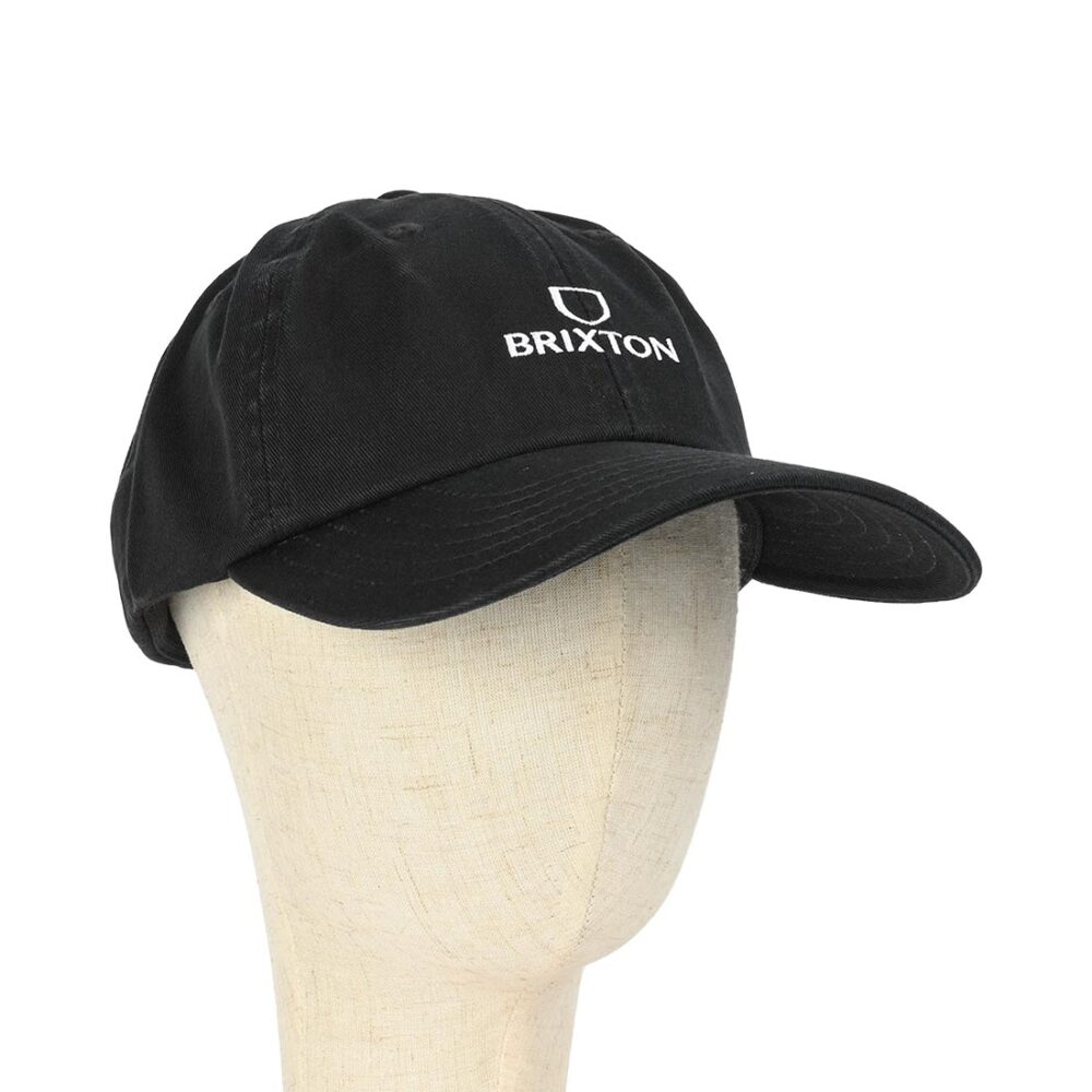 Brixton Alpha LP Strapback Cap - Black/White Rinse