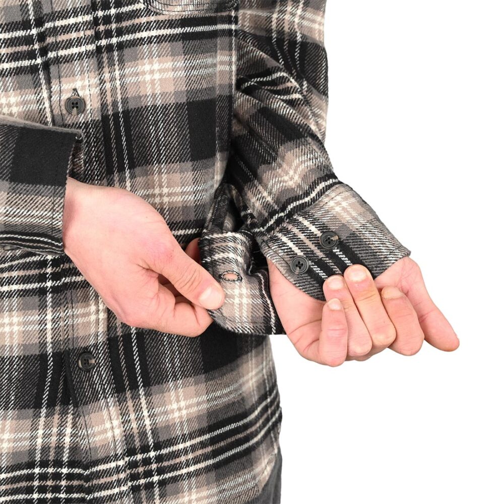 Brixton Bowery L/S Shirt - Black/Charcoal/Beige
