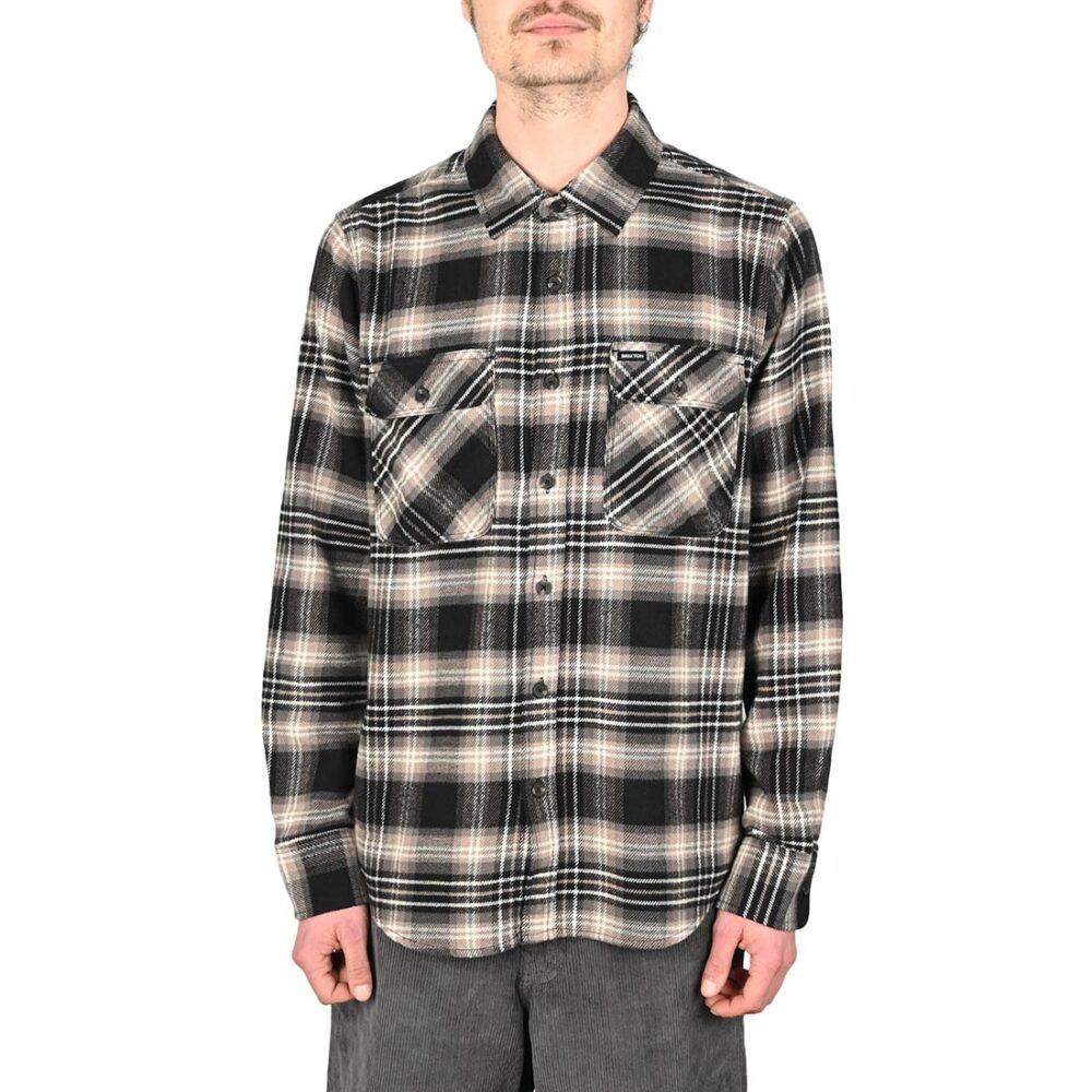 Brixton Bowery L/S Shirt - Black/Charcoal/Beige