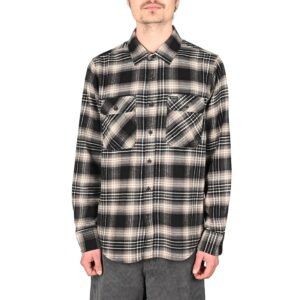 Brixton Bowery L/S Shirt - Black/Charcoal/Beige