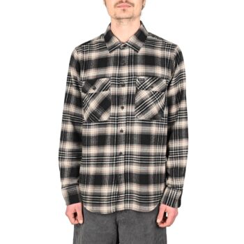 Brixton Bowery L/S Shirt - Black/Charcoal/Beige