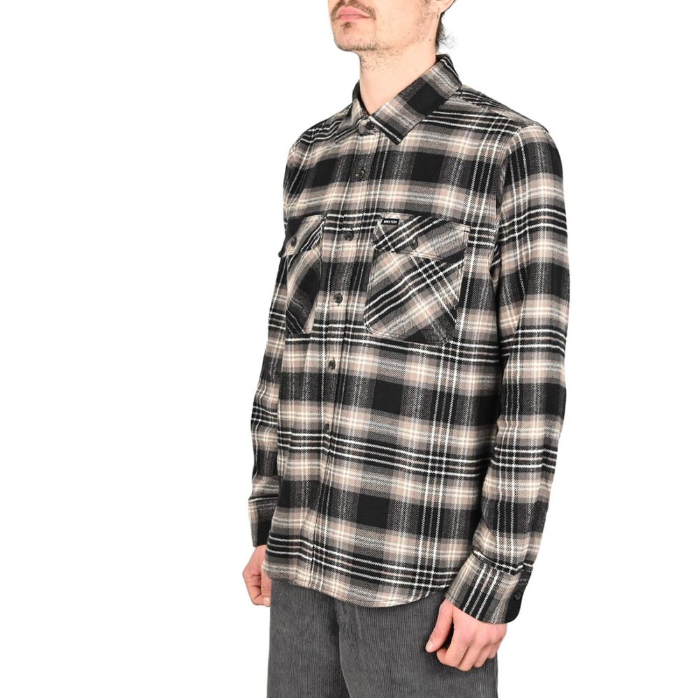Brixton Bowery L/S Shirt - Black/Charcoal/Beige