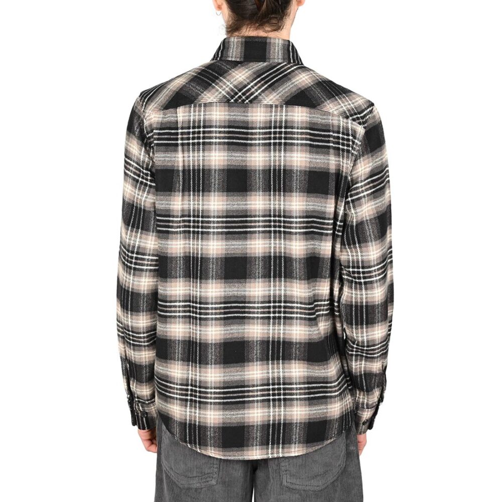 Brixton Bowery L/S Shirt - Black/Charcoal/Beige
