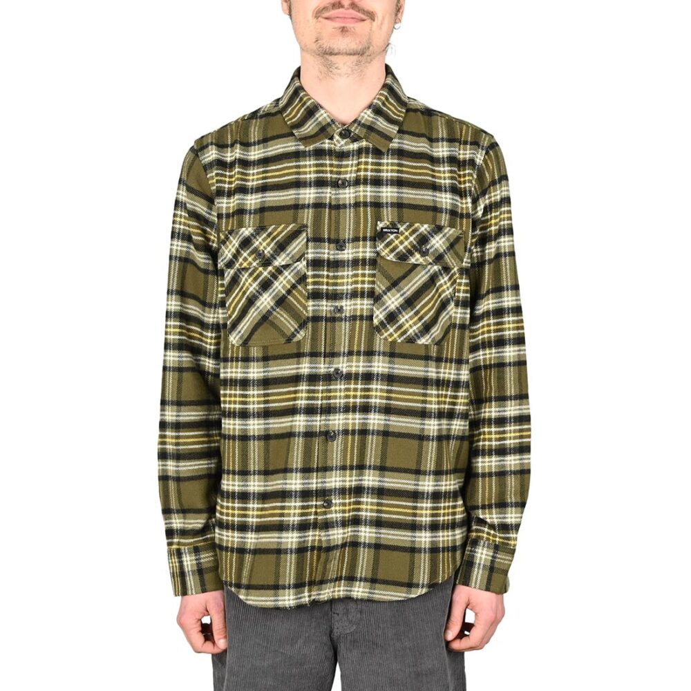 Brixton Bowery L/S Shirt - Ivy Green/Olive Surplus/Black