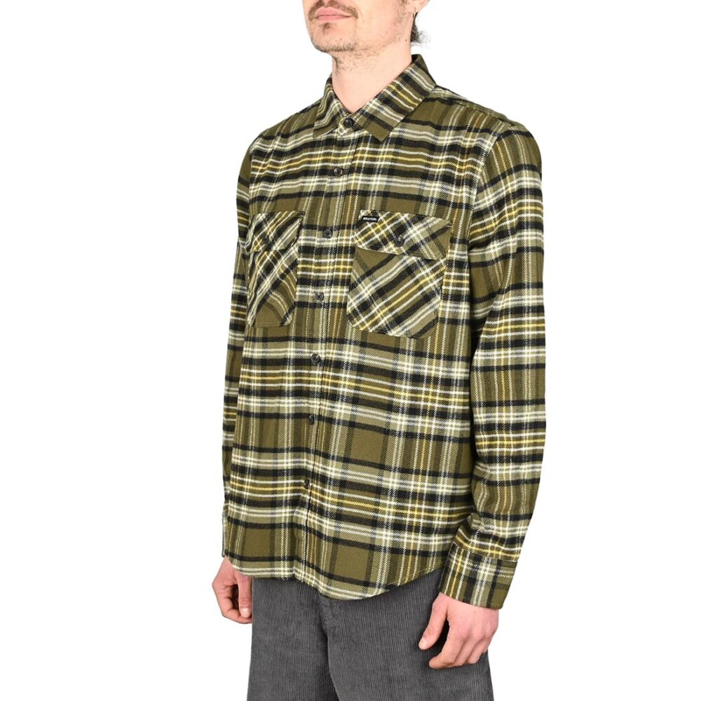 Brixton Bowery L/S Shirt - Ivy Green/Olive Surplus/Black