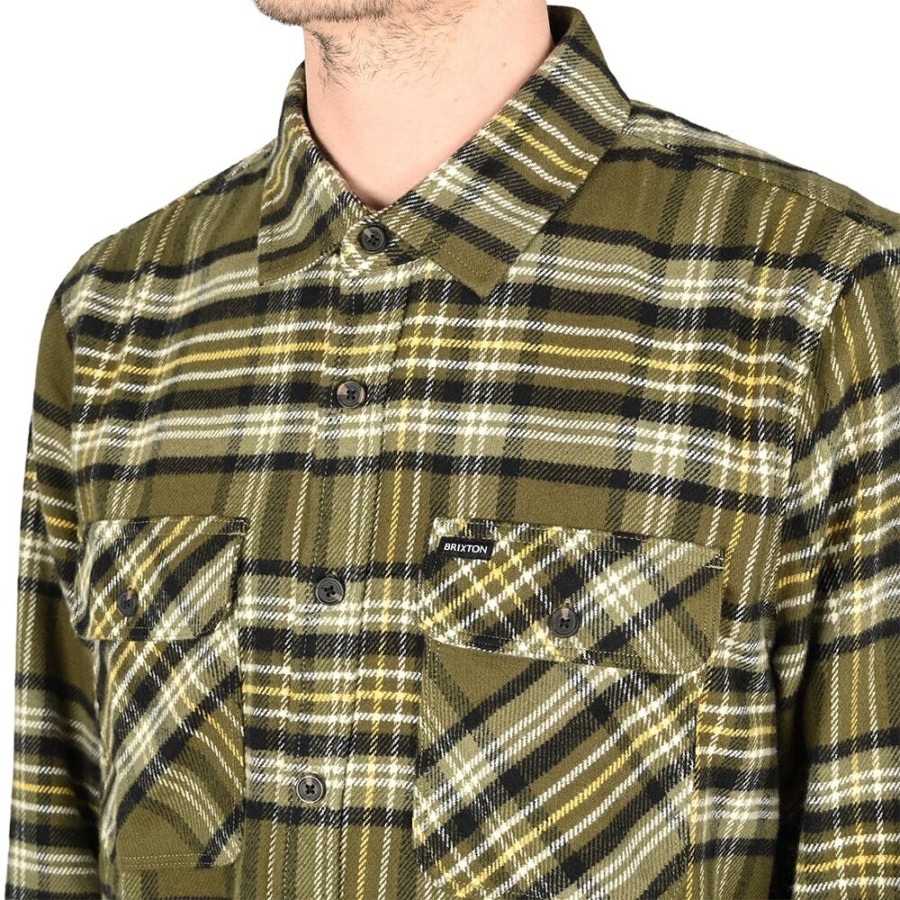 Brixton Bowery L/S Shirt - Ivy Green/Olive Surplus/Black