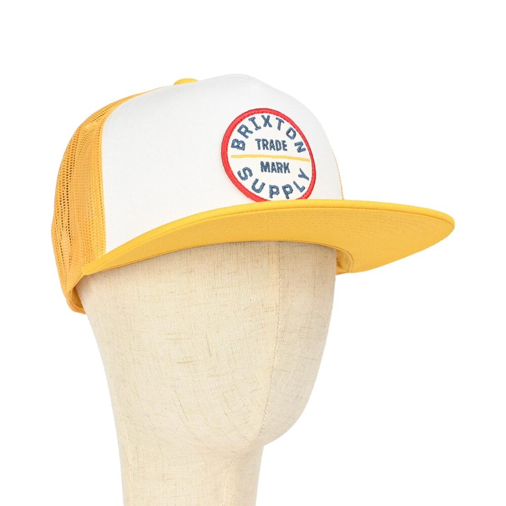 Brixton Oath Trucker Cap - Yellow/White/Yellow