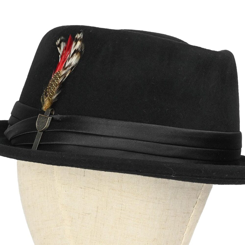 Brixton Stout Pork Pie Hat - Black/Black