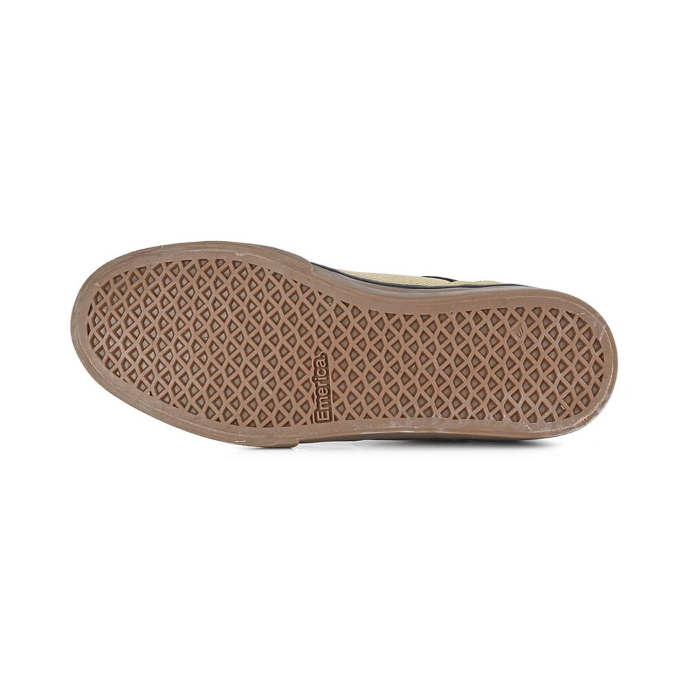 Emerica The Low Vulc Skate Shoes - Tan/Blue/Green