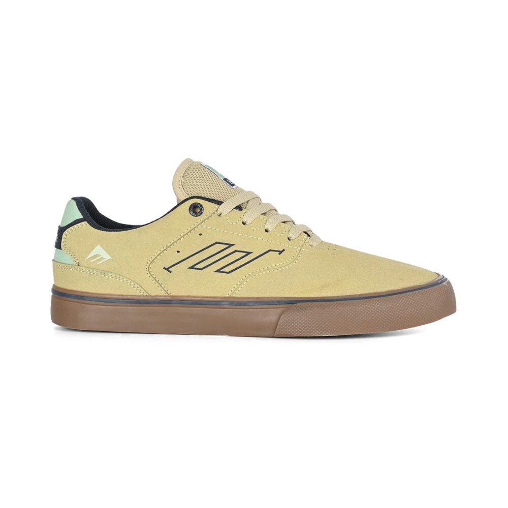 Emerica The Low Vulc Skate Shoes - Tan/Blue/Green