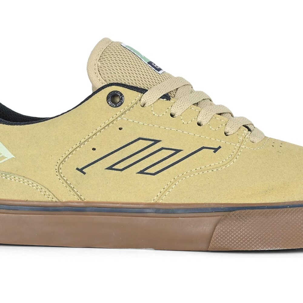 Emerica The Low Vulc Skate Shoes - Tan/Blue/Green