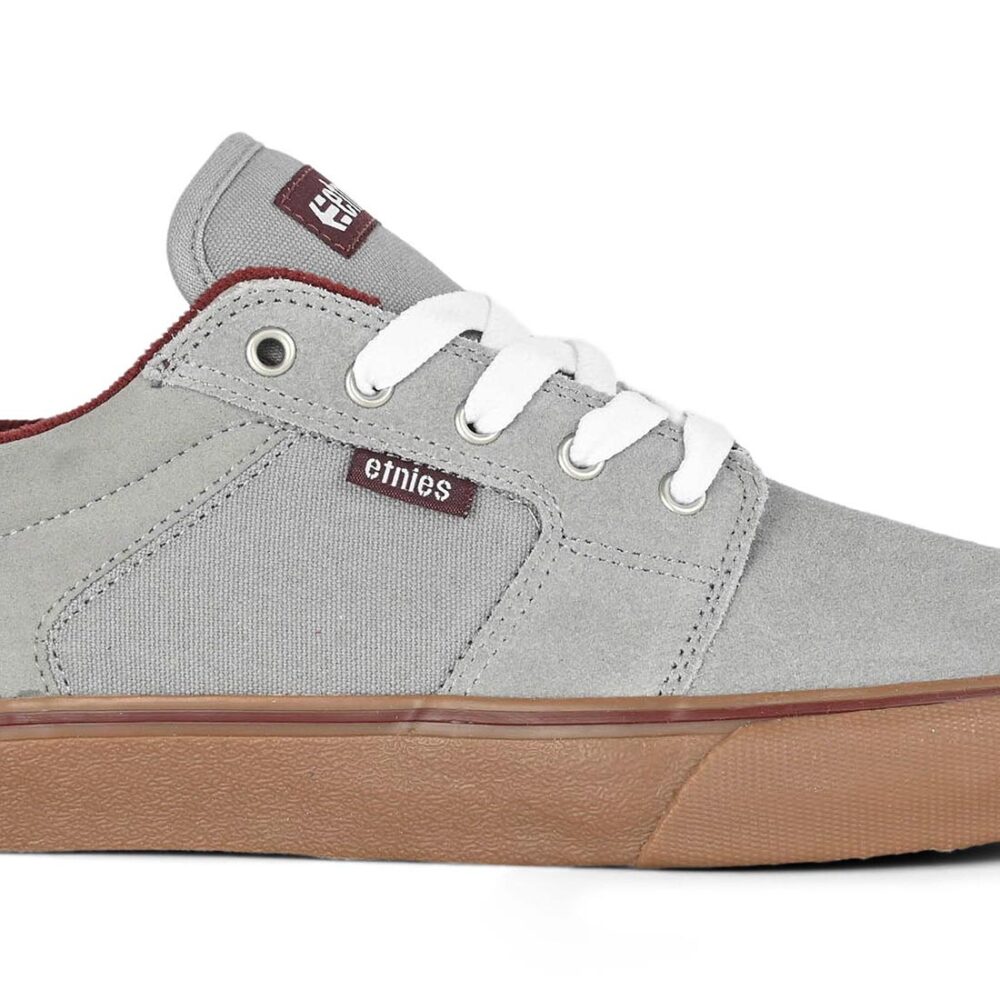Etnies Barge LS Skate Shoes - Grey/Gum/Red