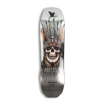 Powell Peralta Anderson Heron Skull 8.45" Skateboard Deck - Silver Foil