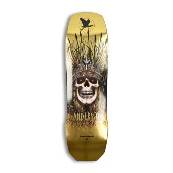 Powell Peralta Andy Anderson Heron Skull 9.13" Skateboard Deck - Gold Foil